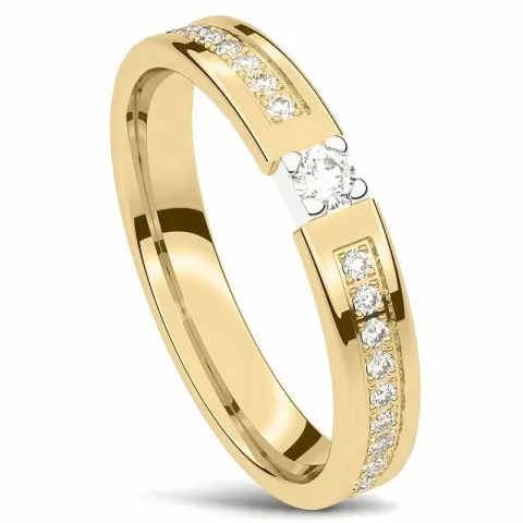blank Damering i 14 karat gull og hvitt gull 0,06 ct og 0,008 ct