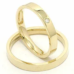 Gifteringer i 9 karat gull 0,02 ct