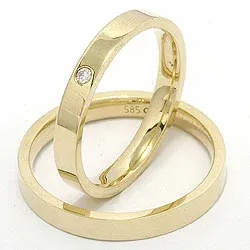 Gifteringer i 9 karat gull 0,02 ct