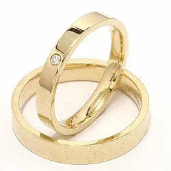 Gifteringer i 9 karat gull 0,02 ct