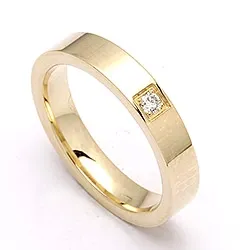 Giftering i 14 karat gull 0,05 ct