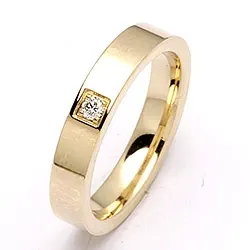 Giftering i 14 karat gull 0,05 ct