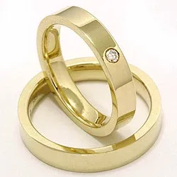 Gifteringer i 9 karat gull 0,05 ct