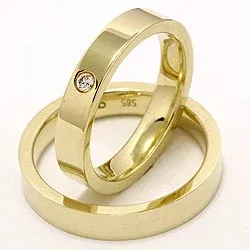 Gifteringer i 9 karat gull 0,05 ct