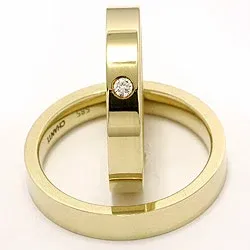 Gifteringer i 9 karat gull 0,05 ct