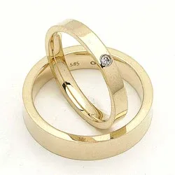 Gifteringer i 9 karat gull 0,02 ct