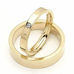 Gifteringer i 9 karat gull 0,02 ct