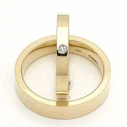 Gifteringer i 9 karat gull 0,02 ct