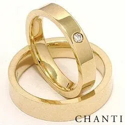 Gifteringer i 9 karat gull 0,05 ct