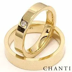 Gifteringer i 9 karat gull 0,05 ct