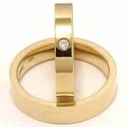 Gifteringer i 9 karat gull 0,05 ct