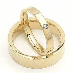 Gifteringer i 9 karat gull 0,02 ct