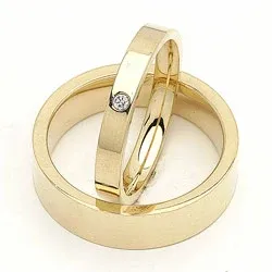 Gifteringer i 9 karat gull 0,02 ct