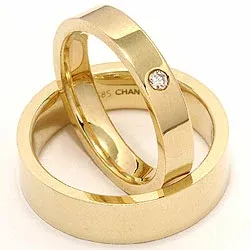 Gifteringer i 9 karat gull 0,05 ct