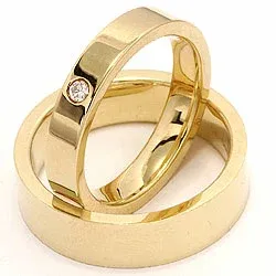 Gifteringer i 9 karat gull 0,05 ct