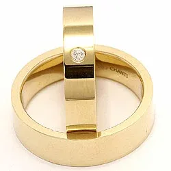 Gifteringer i 9 karat gull 0,05 ct