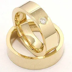 Gifteringer i 9 karat gull 0,1  ct