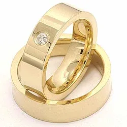 Gifteringer i 9 karat gull 0,1  ct