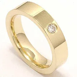 Giftering i 14 karat gull 0,10 ct