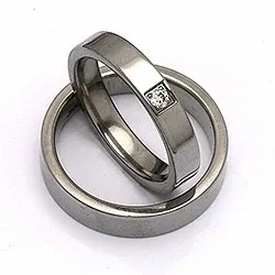 Gifteringer i titanium 0,05 ct