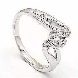 Elegant abstrakt ring i rodinert sølv