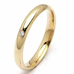 Giftering i 14 karat gull 0,025 ct