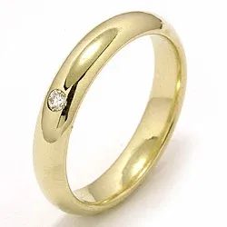 Giftering i 14 karat gull 0,05 ct