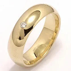 Giftering i 14 karat gull 0,05 ct