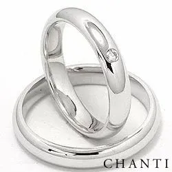 Gifteringer i 14 karat hvitt gull 0,05 ct - par