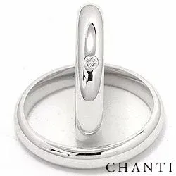 Gifteringer i 14 karat hvitt gull 0,05 ct - par
