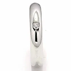 Giftering i 14 karat hvitt gull 0,05 ct