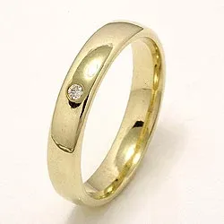 Giftering i 14 karat gull 0,025 ct