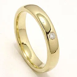 giftering i 14 karat gull 0,05 ct