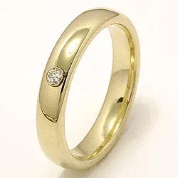 giftering i 14 karat gull 0,05 ct