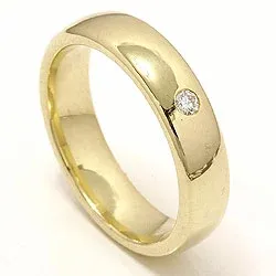 giftering i 14 karat gull 0,05 ct