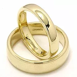 ovale gifteringer i 14 karat gull - par