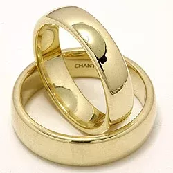ovale gifteringer i 14 karat gull - par