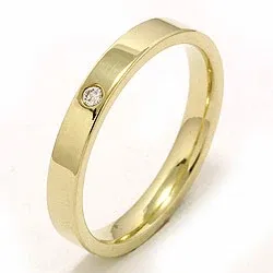 Giftering i 14 karat gull 0,025 ct