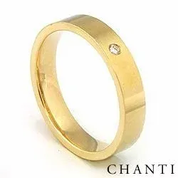 Elegant giftering i 14 karat gull 0,025 ct