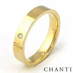 Elegant giftering i 14 karat gull 0,025 ct