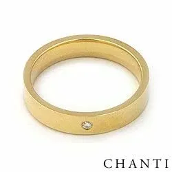 Elegant giftering i 14 karat gull 0,025 ct