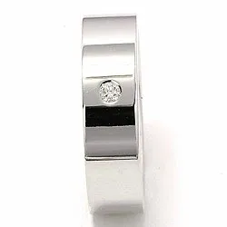 diamant giftering i 14 karat hvitt gull 0,05 ct