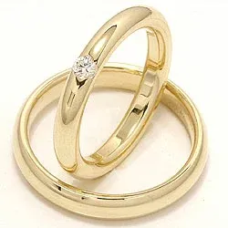 Gifteringer i 14 karat gull 0,12 ct - par