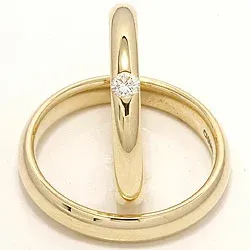 Gifteringer i 14 karat gull 0,12 ct - par