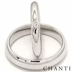 Gifteringer i 14 karat hvitt gull 0,12 ct - par