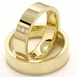 Gifteringer i 14 karat gull 0,018 ct - par