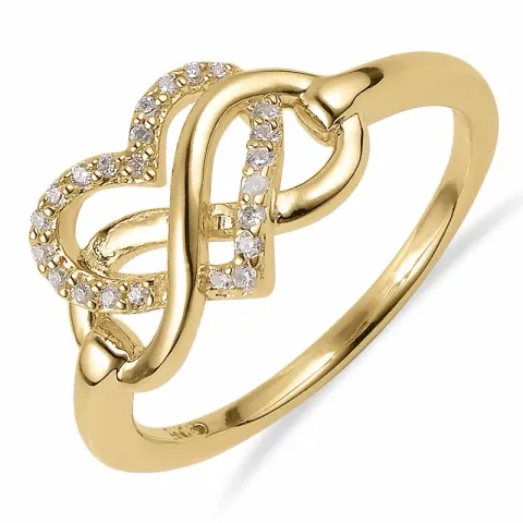 kolleksjonsprøve hjerte ring i forgylt sølv