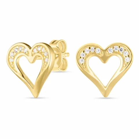 Smykker: hjerteøredobb i forgylt sølv