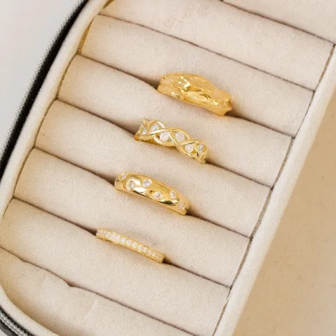 Elegant ring i forgylt sølv
