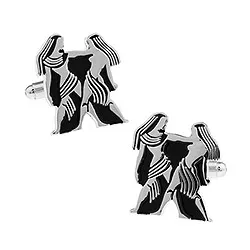 Tvillingene stjernetegnet mansjettknapper i Rustfritt stål